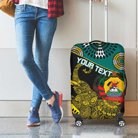 Personalised Mozambique Luggage Cover African Elephant With Coat Of Arms - Wonder Print Shop