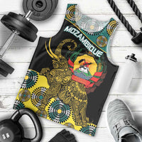 Personalised Mozambique Men Tank Top African Elephant With Coat Of Arms - Wonder Print Shop