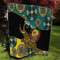 Personalised Mozambique Quilt African Elephant With Coat Of Arms - Wonder Print Shop