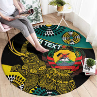 Personalised Mozambique Round Carpet African Elephant With Coat Of Arms