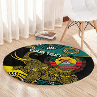 Personalised Mozambique Round Carpet African Elephant With Coat Of Arms