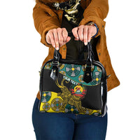 Personalised Mozambique Shoulder Handbag African Elephant With Coat Of Arms