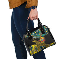 Personalised Mozambique Shoulder Handbag African Elephant With Coat Of Arms