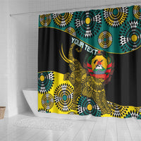 Personalised Mozambique Shower Curtain African Elephant With Coat Of Arms