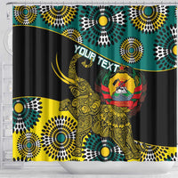 Personalised Mozambique Shower Curtain African Elephant With Coat Of Arms