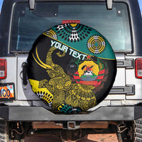 Personalised Mozambique Spare Tire Cover African Elephant With Coat Of Arms - Wonder Print Shop