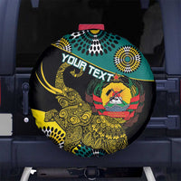 Personalised Mozambique Spare Tire Cover African Elephant With Coat Of Arms - Wonder Print Shop