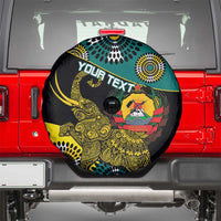 Personalised Mozambique Spare Tire Cover African Elephant With Coat Of Arms - Wonder Print Shop