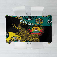 Personalised Mozambique Tablecloth African Elephant With Coat Of Arms - Wonder Print Shop