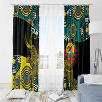 Personalised Mozambique Window Curtain African Elephant With Coat Of Arms - Wonder Print Shop