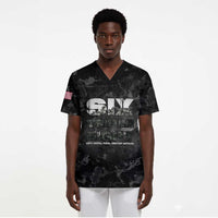 African American Heroes Scrub Top Six Triple Eight - Camo Style