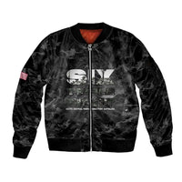 African American Heroes Sleeve Zip Bomber Jacket Six Triple Eight - Camo Style