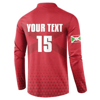 Custom Burundi Football Button Sweatshirt Come On Intamba