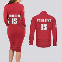 Custom Burundi Football Couples Matching Long Sleeve Bodycon Dress and Long Sleeve Button Shirt Come On Intamba
