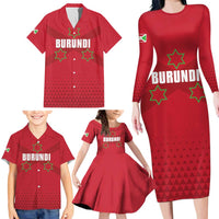 Custom Burundi Football Family Matching Long Sleeve Bodycon Dress and Hawaiian Shirt Come On Intamba