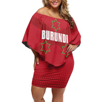 Custom Burundi Football Family Matching Off Shoulder Short Dress and Hawaiian Shirt Come On Intamba