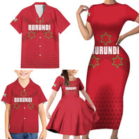 Custom Burundi Football Family Matching Short Sleeve Bodycon Dress and Hawaiian Shirt Come On Intamba