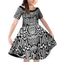 African Snake Skin Pattern Family Matching Off Shoulder Short Dress and Hawaiian Shirt