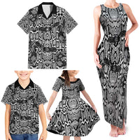 African Snake Skin Pattern Family Matching Tank Maxi Dress and Hawaiian Shirt