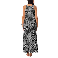African Snake Skin Pattern Family Matching Tank Maxi Dress and Hawaiian Shirt