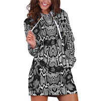 African Snake Skin Pattern Hoodie Dress
