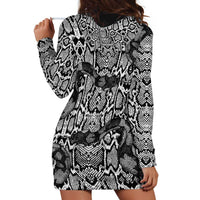 African Snake Skin Pattern Hoodie Dress