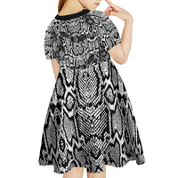 African Snake Skin Pattern Kid Short Sleeve Dress