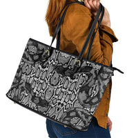 African Snake Skin Pattern Leather Tote Bag