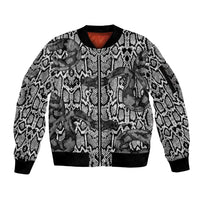 African Snake Skin Pattern Sleeve Zip Bomber Jacket