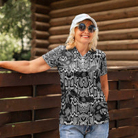 African Snake Skin Pattern Women Polo Shirt