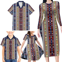 Lamba Mpanjaka Madagascar Family Matching Long Sleeve Bodycon Dress and Hawaiian Shirt Traditional Pattern