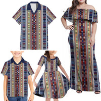 Lamba Mpanjaka Madagascar Family Matching Off Shoulder Maxi Dress and Hawaiian Shirt Traditional Pattern