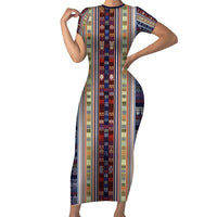Lamba Mpanjaka Madagascar Family Matching Short Sleeve Bodycon Dress and Hawaiian Shirt Traditional Pattern