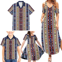 Lamba Mpanjaka Madagascar Family Matching Summer Maxi Dress and Hawaiian Shirt Traditional Pattern
