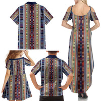 Lamba Mpanjaka Madagascar Family Matching Summer Maxi Dress and Hawaiian Shirt Traditional Pattern