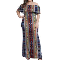Lamba Mpanjaka Madagascar Off Shoulder Maxi Dress Traditional Pattern