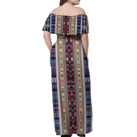 Lamba Mpanjaka Madagascar Off Shoulder Maxi Dress Traditional Pattern