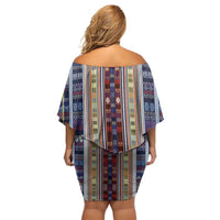 Lamba Mpanjaka Madagascar Off Shoulder Short Dress Traditional Pattern