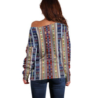 Lamba Mpanjaka Madagascar Off Shoulder Sweater Traditional Pattern