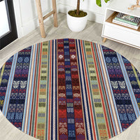 Lamba Mpanjaka Madagascar Round Carpet Traditional Pattern