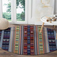 Lamba Mpanjaka Madagascar Round Carpet Traditional Pattern