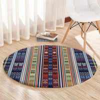 Lamba Mpanjaka Madagascar Round Carpet Traditional Pattern