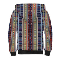 Lamba Mpanjaka Madagascar Sherpa Hoodie Traditional Pattern