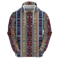 Lamba Mpanjaka Madagascar Zip Hoodie Traditional Pattern