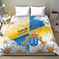 Personalized Islas Canarias Bedding Set Coat Of Arms With Argyranthemum Frutescens