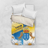 Personalized Islas Canarias Bedding Set Coat Of Arms With Argyranthemum Frutescens