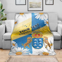 Personalized Islas Canarias Blanket Coat Of Arms With Argyranthemum Frutescens