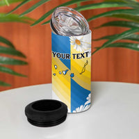 Personalized Islas Canarias 4 in 1 Can Cooler Tumbler Coat Of Arms With Argyranthemum Frutescens