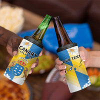 Personalized Islas Canarias 4 in 1 Can Cooler Tumbler Coat Of Arms With Argyranthemum Frutescens