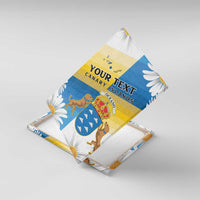 Personalized Islas Canarias Canvas Wall Art Coat Of Arms With Argyranthemum Frutescens